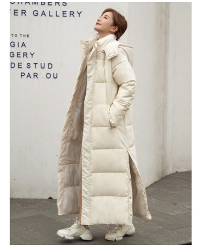 Winter Jacket Women X-long Thicken Down Coat with A Hood Straight Elegant Outerwear 2022 Korean Fashion Female Parkas $71.01 ...