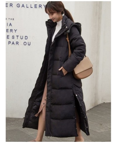 Winter Jacket Women X-long Thicken Down Coat with A Hood Straight Elegant Outerwear 2022 Korean Fashion Female Parkas $71.01 ...