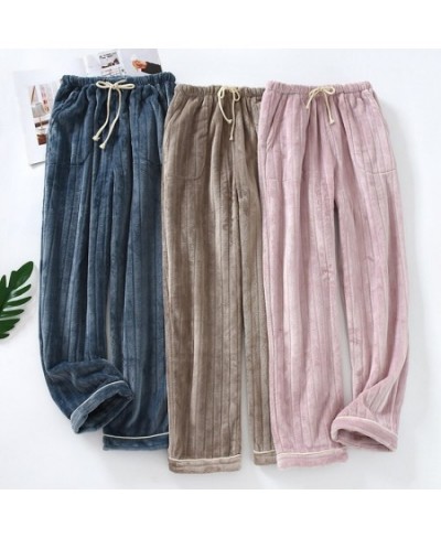 New Mens Sleep Bottom Lounge Trouser Winter Flannel Couple Home Clothes Warm Homewear Female Thick Pajama Pants $34.07 - Slee...