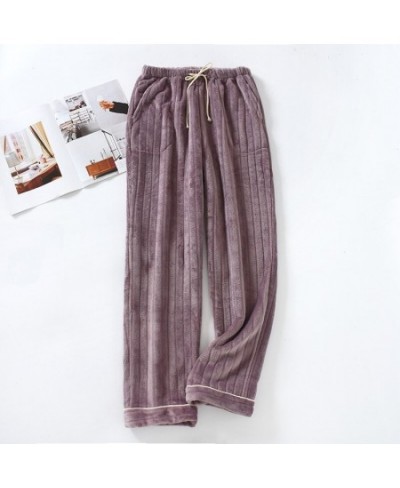 New Mens Sleep Bottom Lounge Trouser Winter Flannel Couple Home Clothes Warm Homewear Female Thick Pajama Pants $34.07 - Slee...