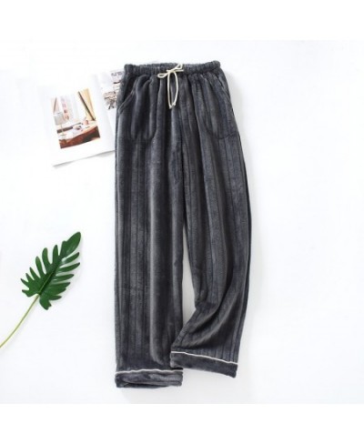 New Mens Sleep Bottom Lounge Trouser Winter Flannel Couple Home Clothes Warm Homewear Female Thick Pajama Pants $34.07 - Slee...