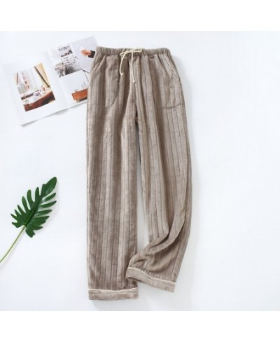 New Mens Sleep Bottom Lounge Trouser Winter Flannel Couple Home Clothes Warm Homewear Female Thick Pajama Pants $34.07 - Slee...