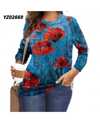 Oversized Autumn Clothes 2023 Women Vintage Floral Print T Shirt Long Sleeve Tops Plus Size 6XL Casual O-Neck Cotton Female $...