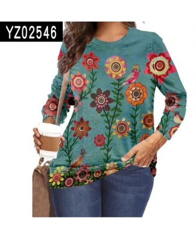 Oversized Autumn Clothes 2023 Women Vintage Floral Print T Shirt Long Sleeve Tops Plus Size 6XL Casual O-Neck Cotton Female $...