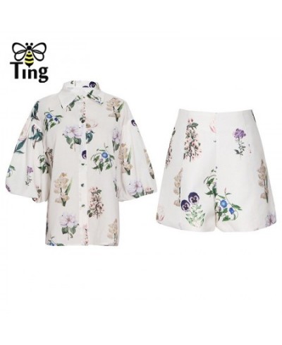 Women Fashion Floral Print Lantern Sleeve Blouses & Shorts Tow Pieces Sets Lady Casual Streetwear Outfits Pants Sets Za $53.9...