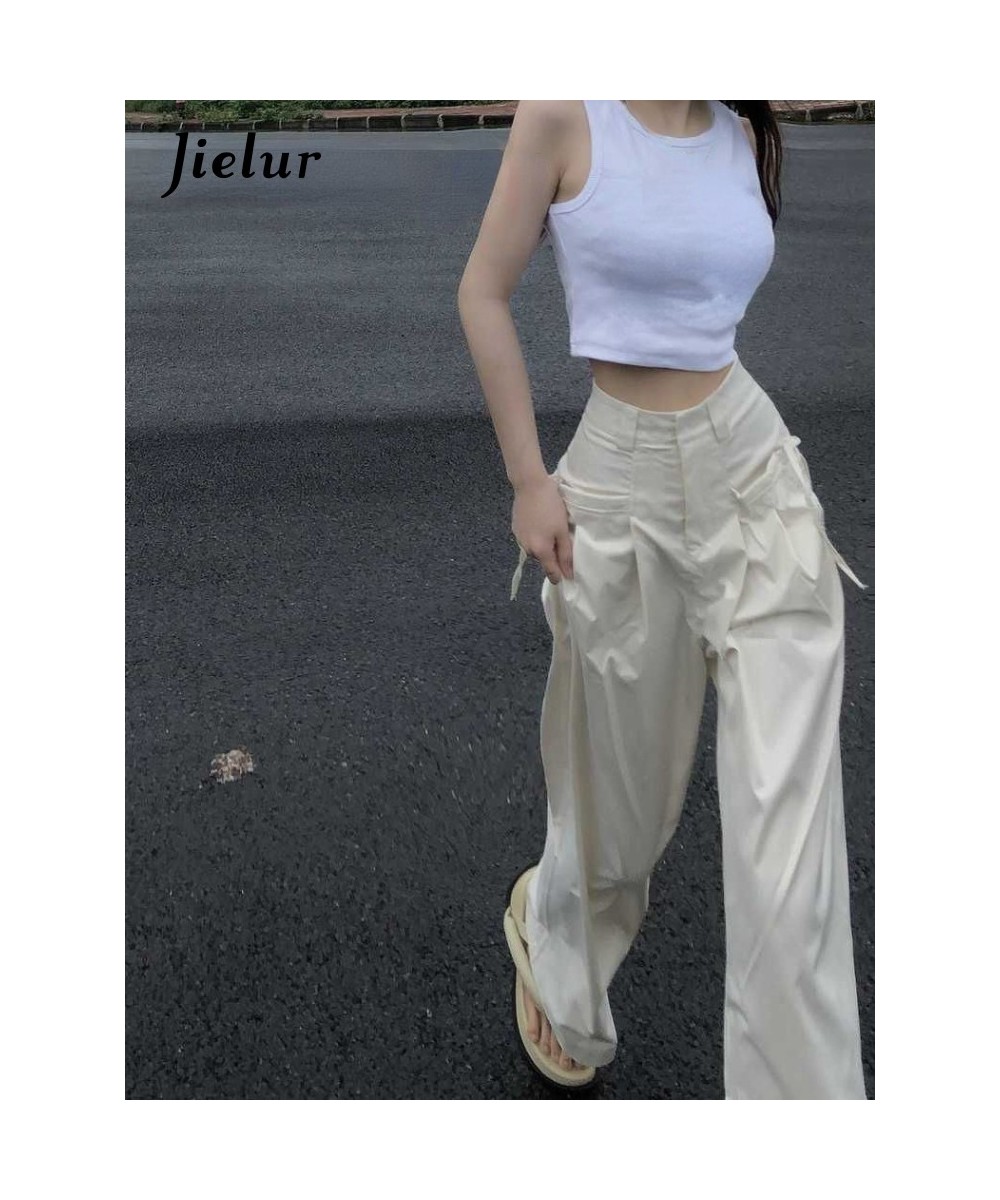 Pure Color Casual Cargo Pants Korean Style Wide Leg Denim Trousers Outdoor Fashion Baggy Jeans Ladies Chic Design Y2k $53.49 ...