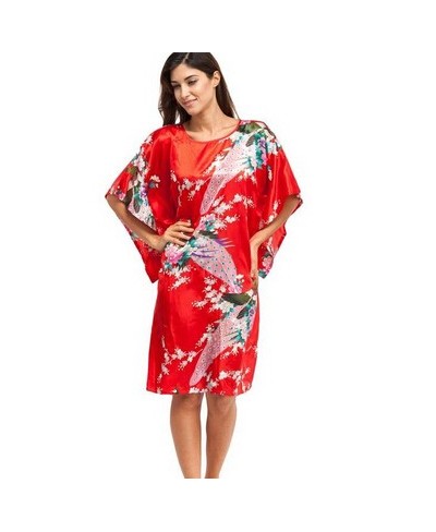 Plus Size Black Women's Summer Lounge Robe Lady New Sexy Home Dress Rayon Nightgown Large Loose Sleepwear Bathrobe Gown S002-...