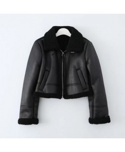 New Fashion Women Faux Leather Fur Jacket Winter Warm Coat Street Comfortable Personalized Female Outwear Tops $84.37 - Jacke...