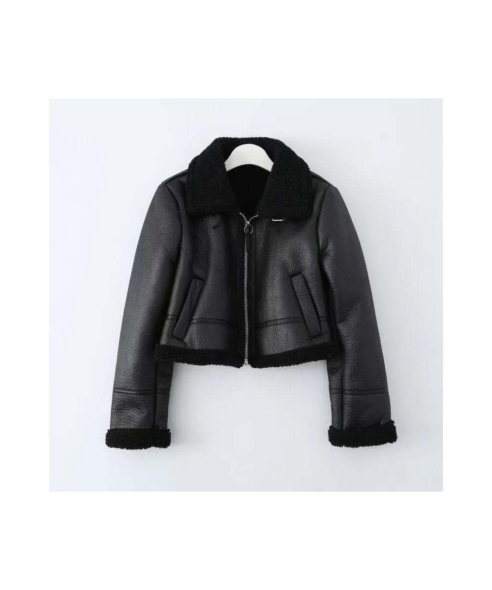 New Fashion Women Faux Leather Fur Jacket Winter Warm Coat Street Comfortable Personalized Female Outwear Tops $84.37 - Jacke...