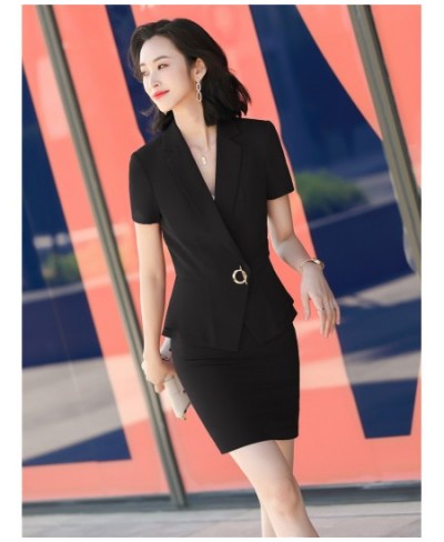 2023 Summer Two Piece Set Women Suits Short Sleeve Blazer & Mini Skirt Elegant High Fashion Chic Lady 2 Piece Set Women blaze...