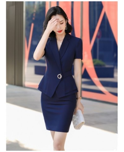 2023 Summer Two Piece Set Women Suits Short Sleeve Blazer & Mini Skirt Elegant High Fashion Chic Lady 2 Piece Set Women blaze...