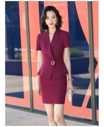 2023 Summer Two Piece Set Women Suits Short Sleeve Blazer & Mini Skirt Elegant High Fashion Chic Lady 2 Piece Set Women blaze...