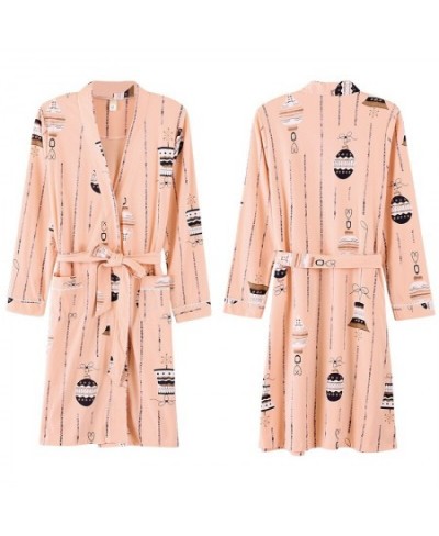 Designer New 100% Cotton Robe Women Spring Long Sleeved Bath Robe Novelty Bathrobe Kimono Loose Home Wear D0319 $56.75 - Slee...