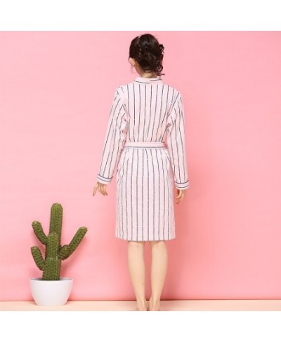 Designer New 100% Cotton Robe Women Spring Long Sleeved Bath Robe Novelty Bathrobe Kimono Loose Home Wear D0319 $56.75 - Slee...