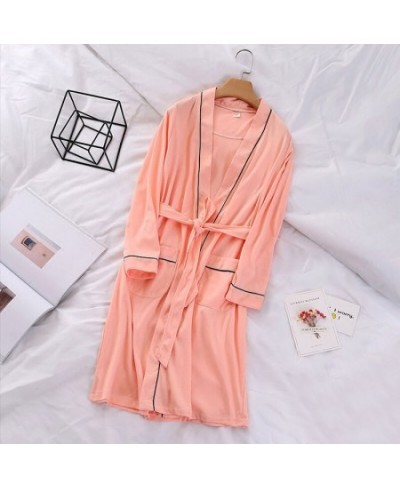 Designer New 100% Cotton Robe Women Spring Long Sleeved Bath Robe Novelty Bathrobe Kimono Loose Home Wear D0319 $56.75 - Slee...