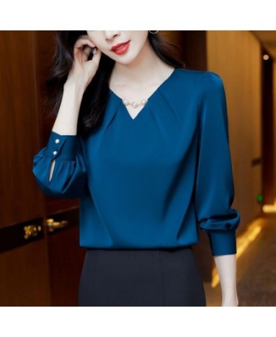 High-End Elegant Fashion Embroidered Flares Chic Solid Color Blouses 2023 New Office Lady Women's Clothing Korean Top T-Shirt...