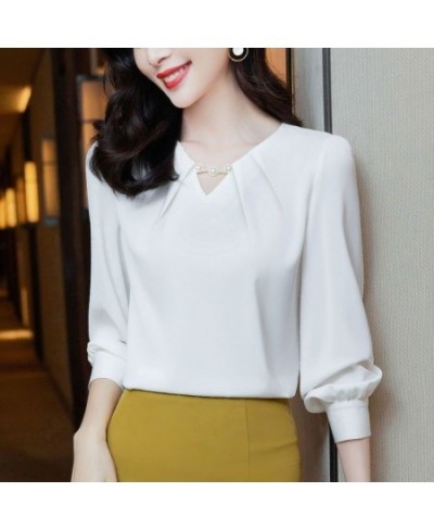 High-End Elegant Fashion Embroidered Flares Chic Solid Color Blouses 2023 New Office Lady Women's Clothing Korean Top T-Shirt...