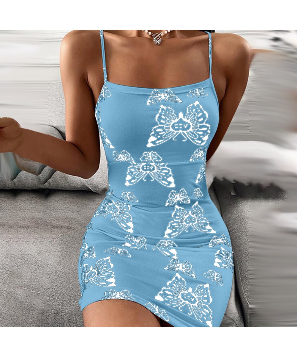 2023 Camisole Dress Women's Sexy Slim Print Halter Skirt Dress $32.21 - Dresses