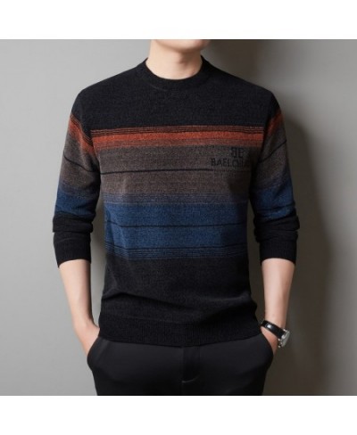 Sweater Men Clothes Winter Fashion Thickened Chenille O-Neck Mens Sweater Warm Fleece Regular Fit Casual Pullovers $37.91 - S...