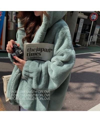 Jacket Women Faux Fur Coat Women's Hooded Coat Winter Imitation Fur Veste Femme $87.42 - Jackets & Coats