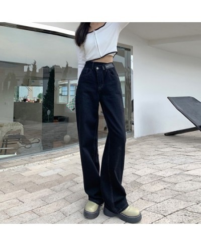 Black Jeans for Women 2022 New Fashion Chic Boyfriend Jeans Vintage Streetwear Washed Straight Full Length Y2k Pants $56.06 -...