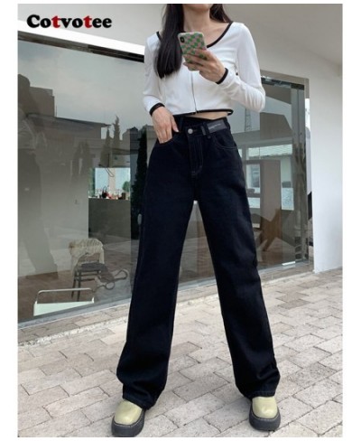 Black Jeans for Women 2022 New Fashion Chic Boyfriend Jeans Vintage Streetwear Washed Straight Full Length Y2k Pants $56.06 -...