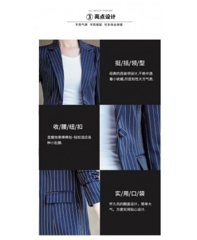 Large Size 3XL Blazer Women Suit New 2023 Suits Women Blazers Short Slim Spring Autumn Striped Coat Woman Jacket Black Blue $...