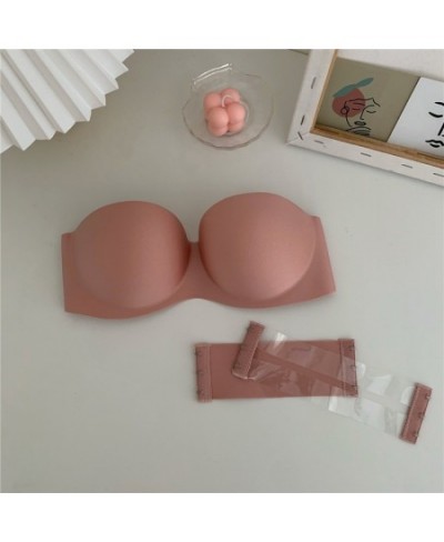 Strapless Women Bra Gathering Type Underwear Sexy Plastron Solid Color Brassiere Intimates Breathable Tube Top Lingerie $12.3...