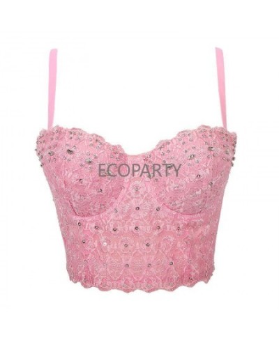 Bright Diamonds Female Crop Top Ladies Corset Summer Fashion Sling Sexy Lace Embroidered Blinder Lenceria Bodys Sexy Mujer $4...