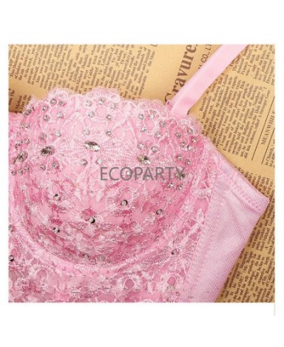 Bright Diamonds Female Crop Top Ladies Corset Summer Fashion Sling Sexy Lace Embroidered Blinder Lenceria Bodys Sexy Mujer $4...