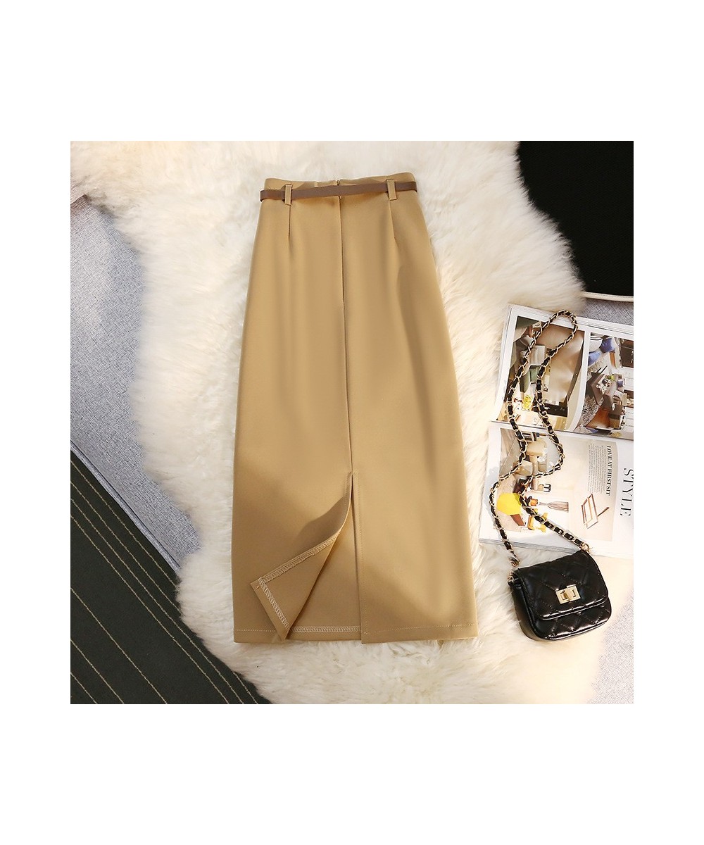 Women's Simple Solid Color Hip Wrap Medium Long Skirt 2022 Summer New Fashion Korean Slim High Waist A-line Skirts Black Whit...