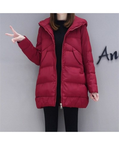 Woman cotton coat winter cotton-padded thick hooded zipper solid color long loose Ladies top sale GGFSMF001 $65.44 - Jackets ...