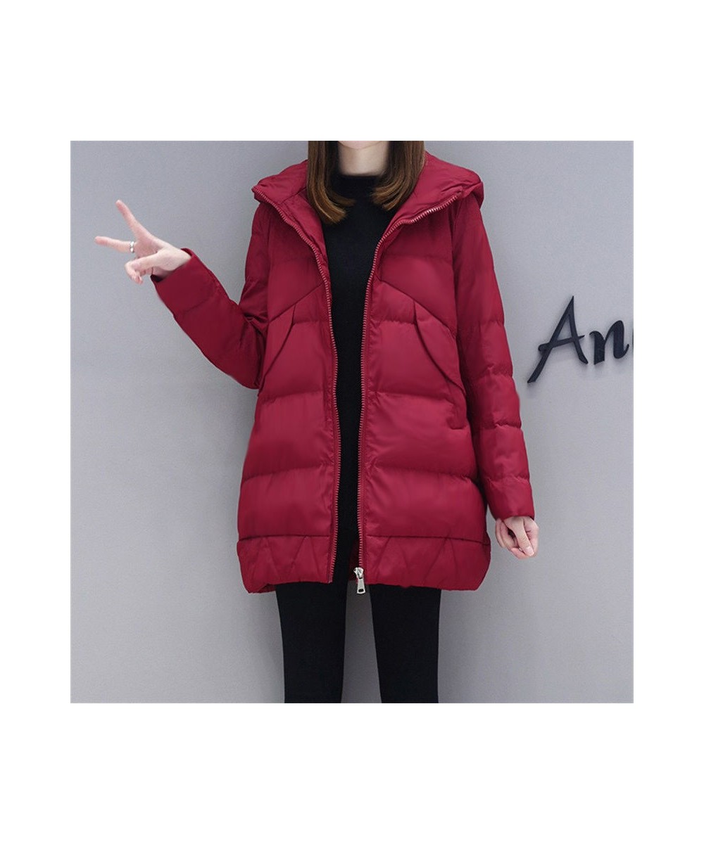 Woman cotton coat winter cotton-padded thick hooded zipper solid color long loose Ladies top sale GGFSMF001 $65.44 - Jackets ...