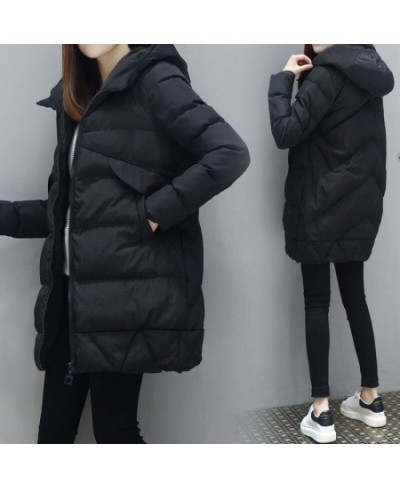 Woman cotton coat winter cotton-padded thick hooded zipper solid color long loose Ladies top sale GGFSMF001 $65.44 - Jackets ...