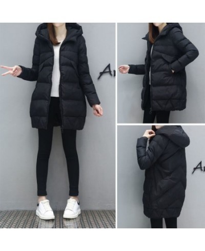 Woman cotton coat winter cotton-padded thick hooded zipper solid color long loose Ladies top sale GGFSMF001 $65.44 - Jackets ...