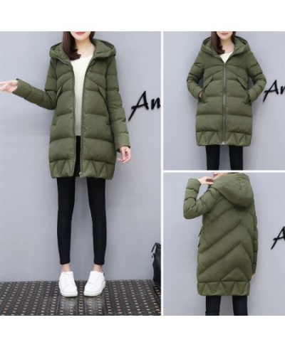 Woman cotton coat winter cotton-padded thick hooded zipper solid color long loose Ladies top sale GGFSMF001 $65.44 - Jackets ...