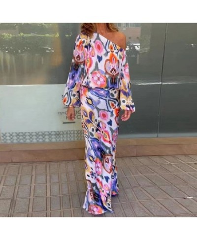 Printed Off Shoulder Long Sleeve Top Skirt 2 Piece Set Women Fashion Fishtail Long Skirt Suit 2023 Autumn High Waist Skirts $...