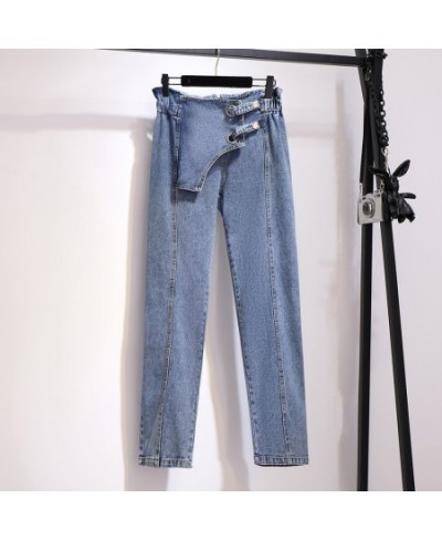 New 2023 Spring Autumn Plus Size Jeans For Women Large Loose Casual Blue Straight Cotton Denim Long Pants 3XL 4XL 5XL 6XL 7XL...