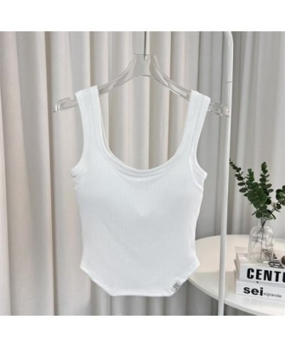 Female Crop Top Sexy Underwear Women Streetwear Beauty Back Tee Sexy Tank Tops Breathable Summer Fashion Padded Camisole $15....