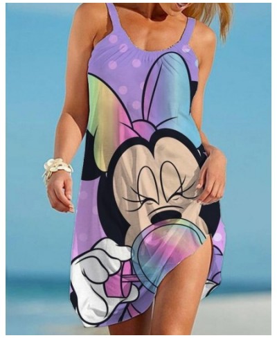 Summer Women's Beach Dress Sexy Cartoon Minnie Swimsuit Women's Beach Blouse Wrap Towel Backless Sling Mini Beach Skirt $26.6...