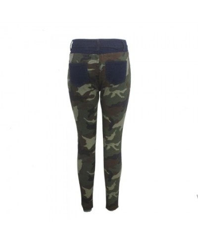 2023 New Autumn Winter Female Denim Pants Women Skinny Hole Spliced Camouflage Print Jeans Sexy Pencil Bandage Trousers $39.1...