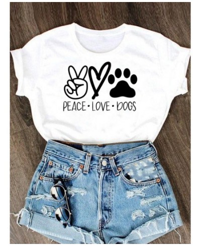 Graphic T Shirt Clothes Women Short Sleeve Summer Tee T-shirt Leopard Love Paw Cat Dog Cartoon Fashion Clothing Female Top $1...