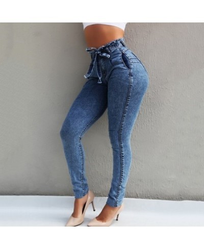 2023 New Fashion Fashion Belted High Waist Skinny Jeans Women Stretch Denim Tassel belt Bandage Skinny Push Up Jeans W $43.17...