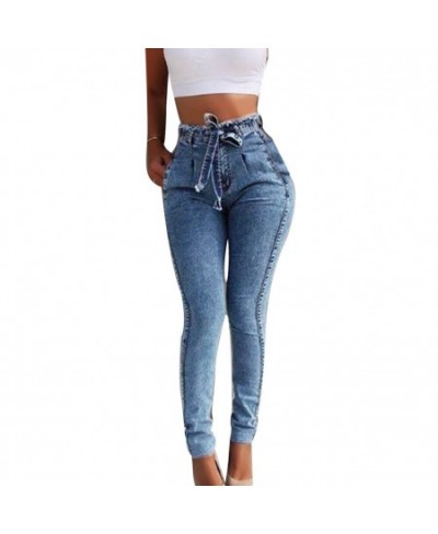 2023 New Fashion Fashion Belted High Waist Skinny Jeans Women Stretch Denim Tassel belt Bandage Skinny Push Up Jeans W $43.17...