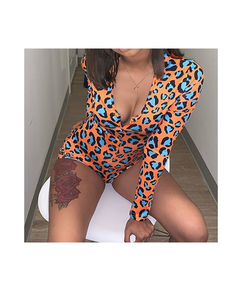 Sexy Onesies For Adults 2023 Autumn Winter Long Sleeve V-neck Funny Pattern Print Pajama Romper Women Christmas Nightwear $31...