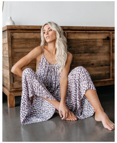 Summer Print Beach Jumpsuit Cotton Holiday Loose Rompers Sleeveless Over Size Jumpsuit $37.91 - Jumpsuits