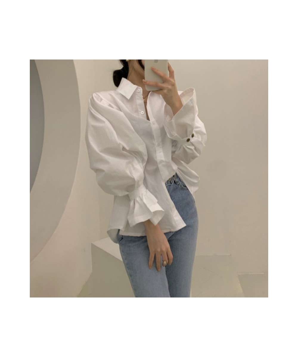 White Shirts Women Blouse Button Up Shirts Turn Down Collar Office Lady 2023 Loose Long Sleeve Spring New Fashion Tops $43.87...