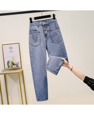 Autumn Plus Size Jeans Women High Waist Buttons Harem Pants Denim Femme Loose Casual Ankle Length Cowboy Mujer 5XL Fashion 20...