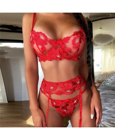 Lingerie Sets For Women Luxury Embroidery Underwear Bra Garters Thongs Bilizna Set Suspender Belt Underwire Bra Set $30.04 - ...