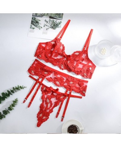 Lingerie Sets For Women Luxury Embroidery Underwear Bra Garters Thongs Bilizna Set Suspender Belt Underwire Bra Set $30.04 - ...